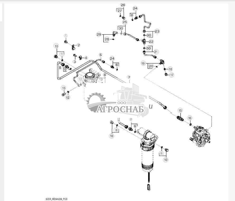 63DR Топливопроводы, низкое давление 